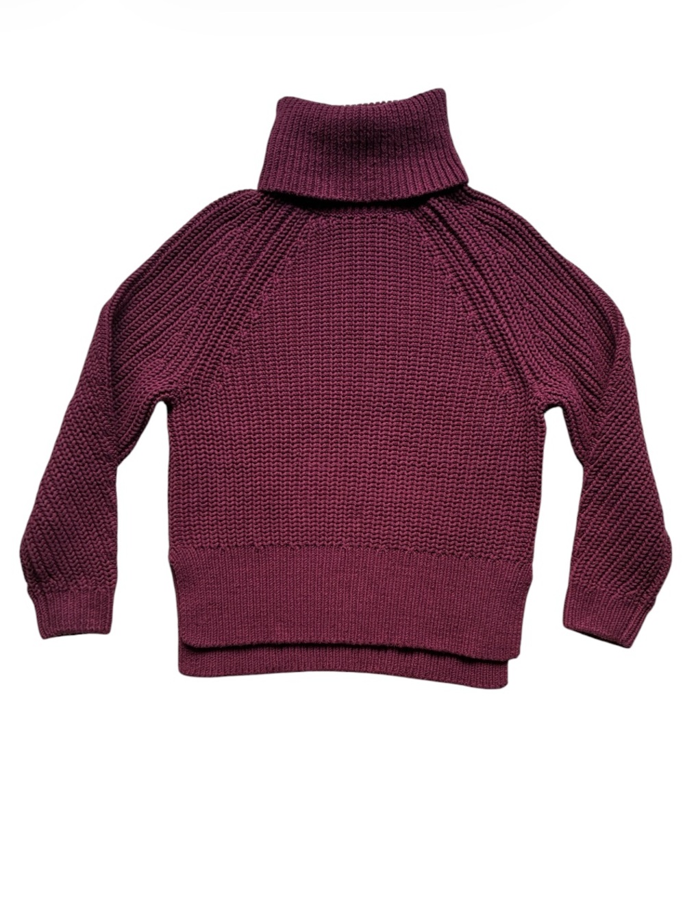Roots Women's Burgundy Chunky Knit Turtleneck Sweater Size XS